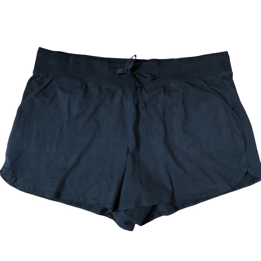 Tek Gear Women's Black Knit Tie Waist‎ Mid-Rise Shorts w/Pockets Size XXL NWT